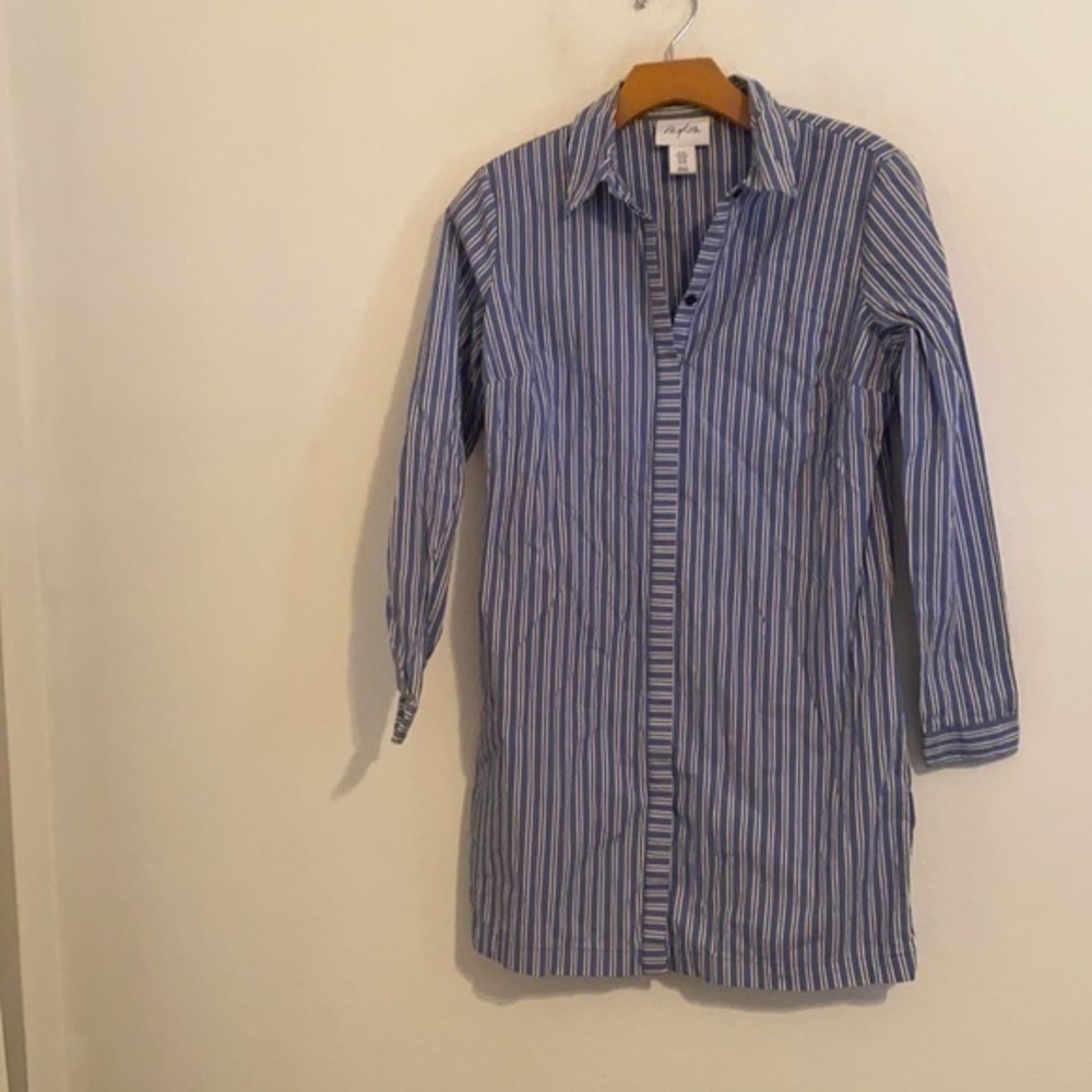 HEYTON BLUE STRIPED DRESS SIZE XS